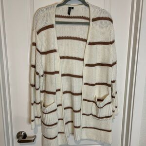 Striped Cream and Brown Women's Sweater
